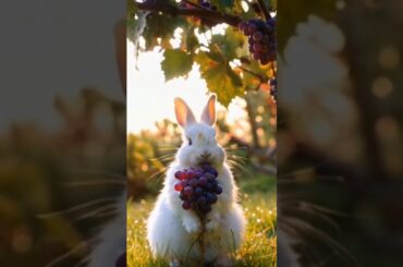 A little rabbit eating grapes #cute pet plan cute rabbit #pets #animals #viralvideo #bunny