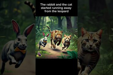 Cute rabbit Rescued the poor little kitten#shorts #viral