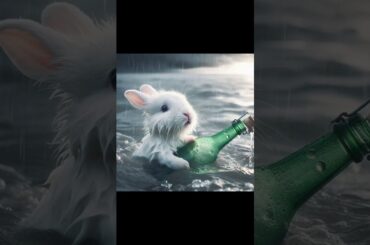 Cute rabbit rescued the poor little turtle | rabbit rescued the turtle | Baby Cat Channel #babycat