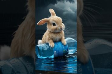 A cute rabbit rescue emotional scene #ai #rabbit #animals