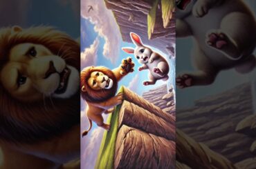 Cute Rabbit and Lion #funny #tranding #rabbit #viralshorts #love