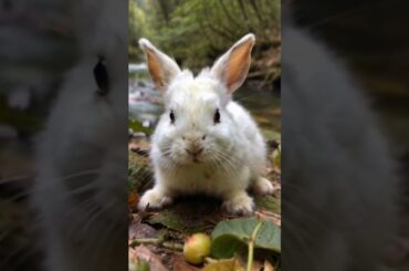 #rabbit eating gooseberry in the forest #cute #pet, pastoral debet plan #animals #bunny #viralvideo