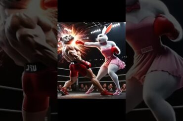 A cute rabbit revenge for father #catcatfunnyfightcompilation #cat #animals #dog #kitty