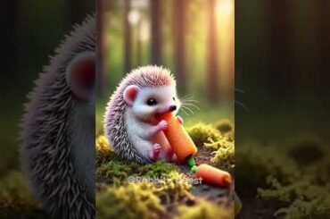 Cute rabbit rescued the poor little hedgehog #rabbit #cat #kitten #funny #ai