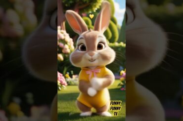 Cute Rabbit dancing with A Ram Sam Sam song #rabbit #aramsamsam #kids #dance #funnyfunnytv #shorts