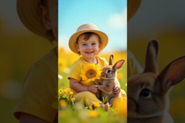 beautiful little rabbit with child #rabbit #pets #animals #shortsviral