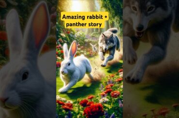 Amazing rabbit + panther story | #ai #cuteanimal #animals #cute #rabbit