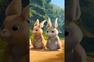 Rabbits playing time#cute bunny#rabbit #rabbit shorts#cartoon Shorts#uploadshorts