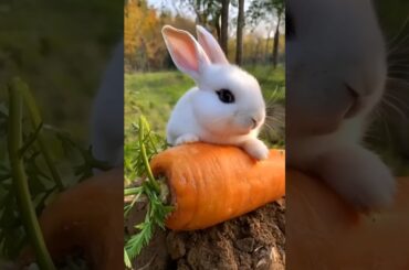 cute rabbit eating carrot #rabbit #rabbits #rabbiteating #cuteanimals #funnyanimals #youtubeshorts