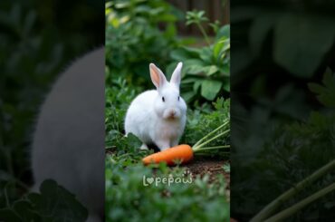 Cute rabbit adorable bunny eating carrot #cutebunny #adorablerabbit