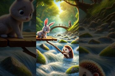 Cute rabbit rescued the poor little hedgehog #rabbit #hedgehog