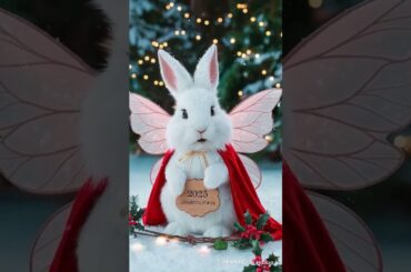 cute rabbit wish happy new year 2025  #cat #cute #kitten #funny #kittten  #catlover #cutekittten