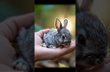 Cute Baby Bunny Rabbit in Hand #animals #cute #pets #ai