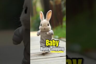 Cute Baby Bunny Jogging #shorts #cute #animals #aianimals