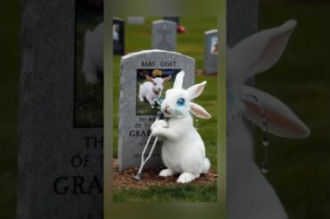 Cute rabbit and baby goat heart touching story