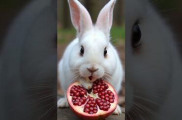 A Cute Rabbit is eating Pomegranate fruit #shortvideo #youtubeshortsvideo #bunny #cuteanimals
