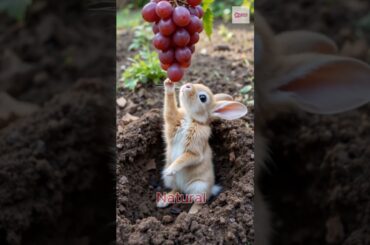 The little rabbit delightfully munches on bursting grapes  #rabbit #cute #bunny #animals #pets