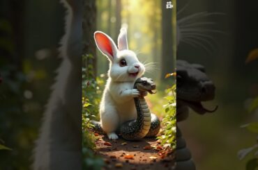Aww so cute Rabbit and Snake #rabbit #snake #babyanimal #cute