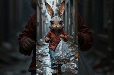 Poor Rabbit Struggle for by food #rabbit #cuteanimals #animallover #cute #adorable #animals #cat