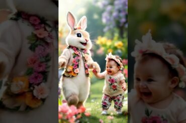 Seasonal Style Bunny and Baby Welcome Spring #Shorts #Bunny #1millionviews