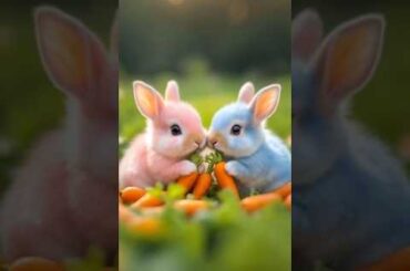 Cute rabbits baby eating carrot | Cute Movement shorts! #shortvideo #rabbitshort #rabbit #cuterabbit