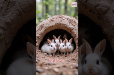 Nestled in Nature  Young Rabbits in Their Burrow #pet #cute #petrabbit #funny #rabbit #animals