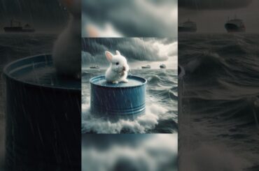 A little rabbit floating in the middle of a heavy rainstorm Part 5 #RabbitRescue #AnimalRescue
