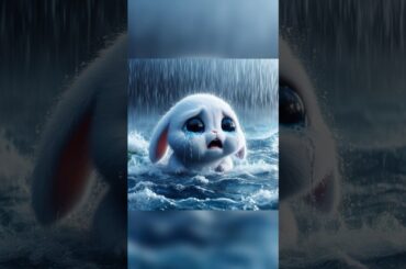 A little rabbit floating in the middle of a heavy rainstorm Part 8 #RabbitRescue #AnimalRescue