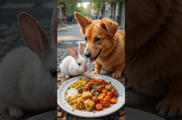 A brave rabbit rescue puppy from draining#cute #cuteanimals #rabbitrescue