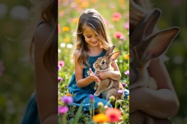 #Cute Bunny and the little #Girl