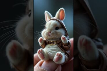very cute baby bunny on human finger #animals #rabbit #shorts