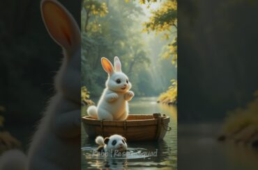 Rabbit help a injured panda cub #cute #rabbit #funny #shorts #cute #animals #panda