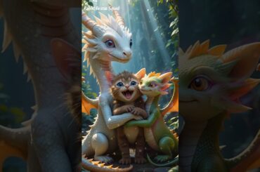 Cute cats take care a little dragon and return to mother #cute #cat #dragon