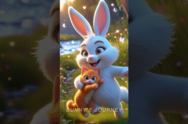 LOST KITTEN SAVED BY CUTE BUNNY #rabbitadventures #cute #animals #animalrescue #cat #animalshorts