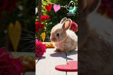 Cute Animals | Baby Bunny Learning to Hop on Its First Valentine’s Day!  #CuteAnimals #ValentinesDay
