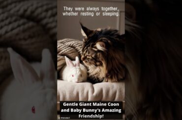 Gentle Giant Maine Coon and Baby Bunny’s Amazing Friendship! #cat #cute #bunny #rabbit #story
