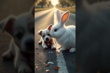 A Rabbit Kindness and a Puppy's to Friendship #rabbitrescue #cuteanimals #rabbit