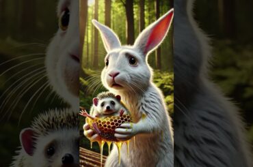 Cute Rabbit saves the day and saves hedgehog #shorts  #adorableanimals  #rabbit