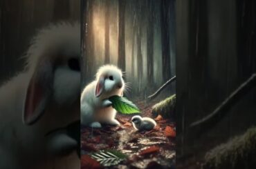 Friendship in the Forest#rabbitrescue #animalsrescuer#cute #rabbit