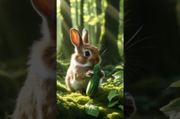 A Rabbit is eating Cucumber#shortvideo #youtubeshortsvideo #cute #bunny