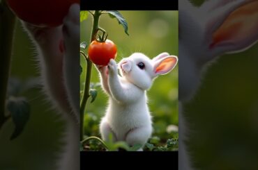 Baby Bunny eats   #rabbit  #cute #funny