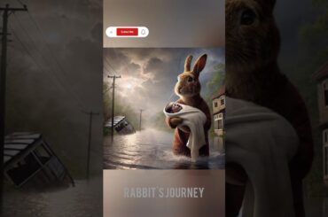 Rabbit Rescues Newborn Baby in Flood #shorts #rabbitrescue