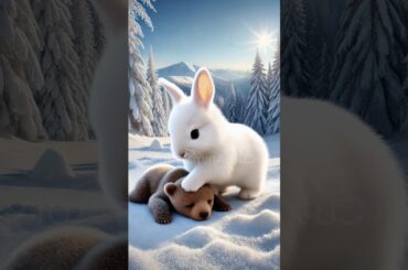 How beautiful the friendship of cute animals! #cuteanimals #animalrescue #ai #animalfriendship