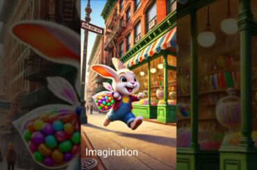 The Cute Rabbit Dropped A Bag Of Candy On The Ground #shorts #rabbit #cute #animals #ai #animation