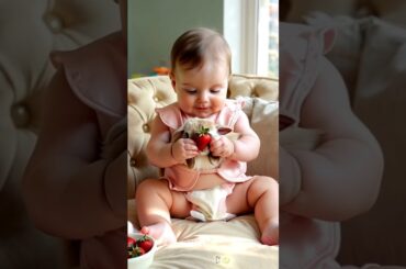 Little baby holding a cute rabbit