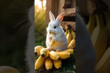 Little rabbit eating banana cute pet rabbit #funnybunny #cutebunny #tinybunny #cute #bunnybaby