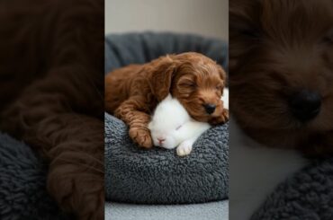 Tiny Puppy and Baby Bunny Napping in the Cutest Cuddle!
