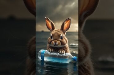 A Tiny Bunny Floating in the middle of a Thunderstorm #rabbitrescue #cuteanimals #animalrescue