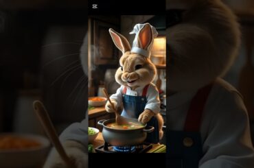 lovely rabbit who love cook.Cute Pet Debut Plan #cute #rabbit #shorts #bunny #ytshorts #funnybunny