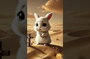 Cute tiger baby save  a cute rabbit life from  dangerous animal #rabbitadventures#animallife#rabbit